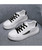 Women's white black leaf pattern print shoe sneaker 08