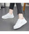 Women's white leaf pattern print shoe sneaker 02