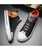 Women's black orange canvas walking pattern shoe sneaker boot 09