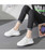 Women's white grey butterfly pattern print shoe sneaker 04