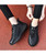 Women's black casual plain lace up shoe sneaker 07