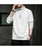 Men's white print on sleeve & collar pull over sweatshirt 01