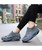 Women's grey flyknit stripe sock like slip on rocker bottom sneaker 02