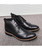 Men's black brogue derby dress shoe boot side zip 12