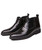 Men's black retro croco skin pattern slip on dress shoe boot 13