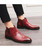 Men's red retro croco skin pattern slip on dress shoe boot 02