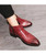 Men's red retro croco skin pattern slip on dress shoe boot 04