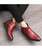 Men's red retro croco skin pattern slip on dress shoe boot 07