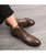 Men's brown check pattern derby dress shoe boot 04