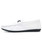 Men's white metal buckle stripe panel slip on shoe loafer 11