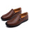 Men's brown metal ornament stripe detail slip on shoe loafer 15