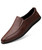 Men's brown slip on shoe loafer in plain 07