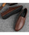 Men's brown slip on shoe loafer in plain 06