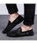 Men's black ornament & floral pattern slip on shoe loafer 10
