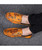 Men's brown ornament & floral pattern slip on shoe loafer 10