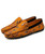 Men's brown ornament & floral pattern slip on shoe loafer 14