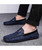 Men's navy ornament & floral pattern slip on shoe loafer 03