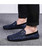 Men's navy ornament & floral pattern slip on shoe loafer 12