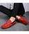 Men's red letter ornament floral pattern slip on shoe loafer 04
