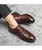 Men's brown brogue leather derby dress shoe check detail 07