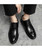 Men's black texture pattern derby dress shoe 02