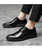 Men's black texture pattern derby dress shoe 06