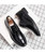Men's black texture pattern derby dress shoe 09