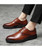 Men's brown texture pattern derby dress shoe 02