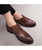 Men's brown retro croco skin pattern derby dress shoe 05