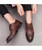 Men's brown retro croco skin pattern derby dress shoe 04