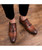 Men's brown retro brogue leather oxford dress shoe 08