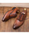 Men's brown retro brogue leather oxford dress shoe 11