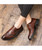 Men's brown retro brogue leather derby dress shoe 04