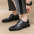 Men's black retro brogue leather derby dress shoe 02