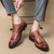 Men's brown retro brogue leather derby dress shoe 02