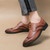 Men's brown retro brogue leather derby dress shoe 03