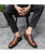 Men's brown retro brogue leather derby dress shoe 05