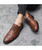 Men's brown retro brogue leather derby dress shoe 03