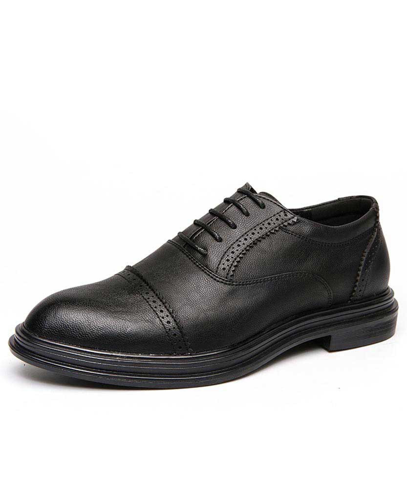 Men's black retro brogue oxford dress shoe 01