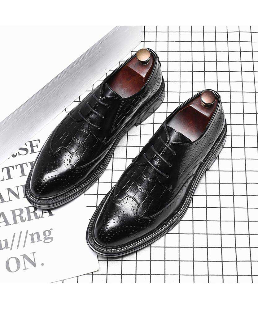 Black check brogue derby dress shoe | Mens dress shoes online 2089MS