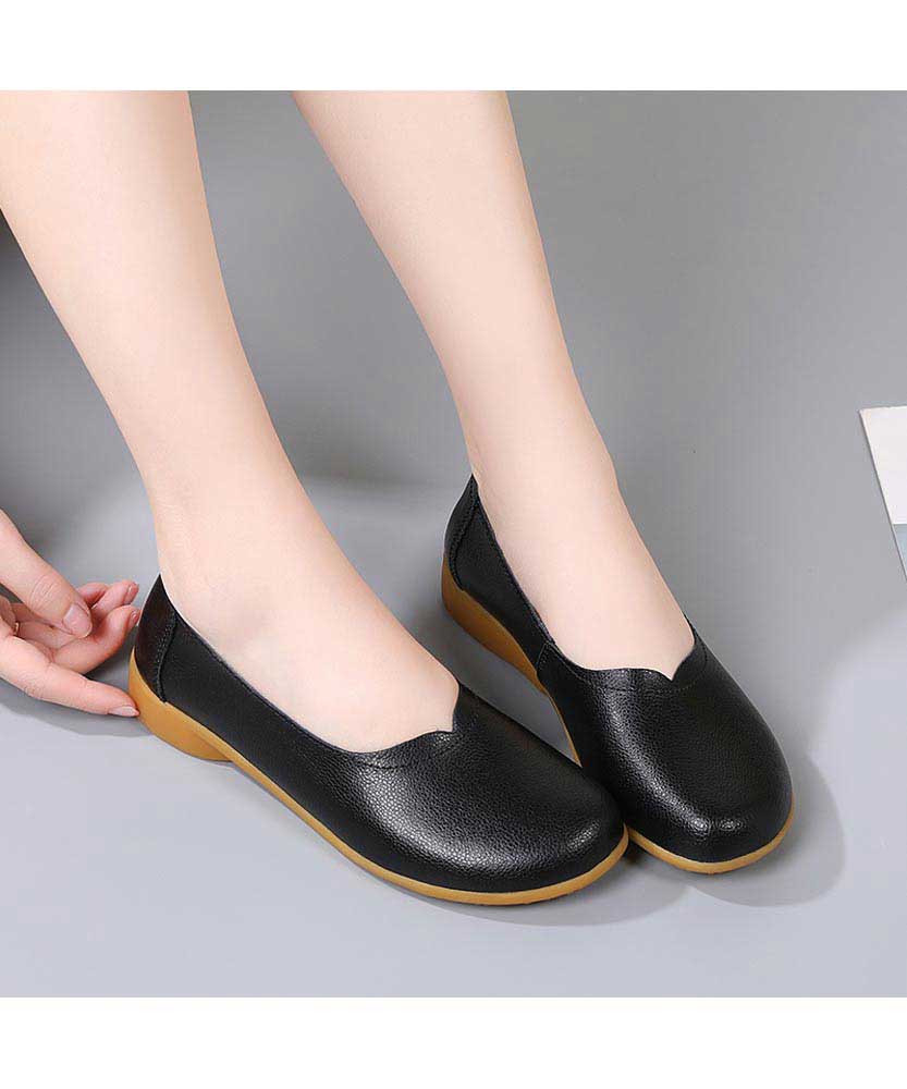 Black plain low cut slip on shoe loafer | Womens slip on shoes loafers ...