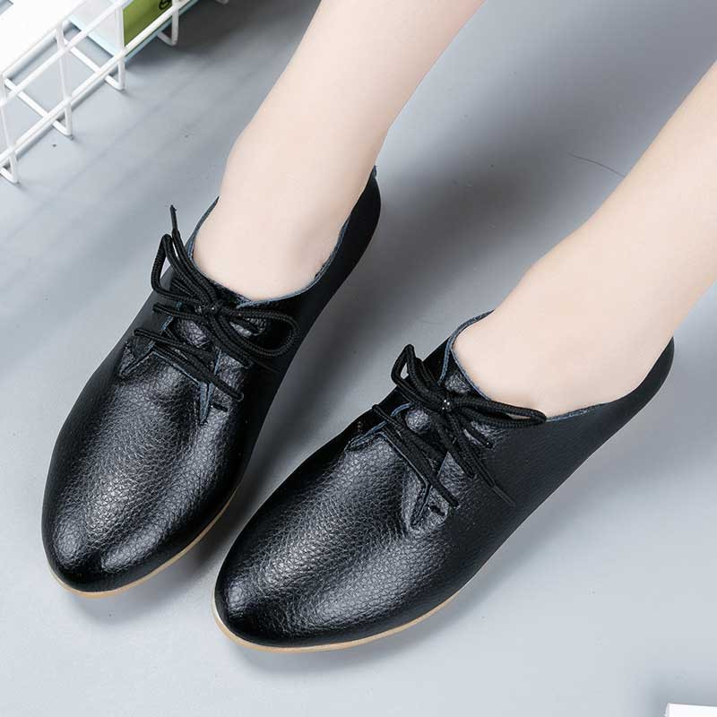 Black simple plain lace up dress shoe 