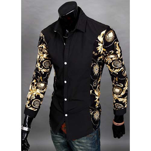 Black long sleeve floral pattern print 