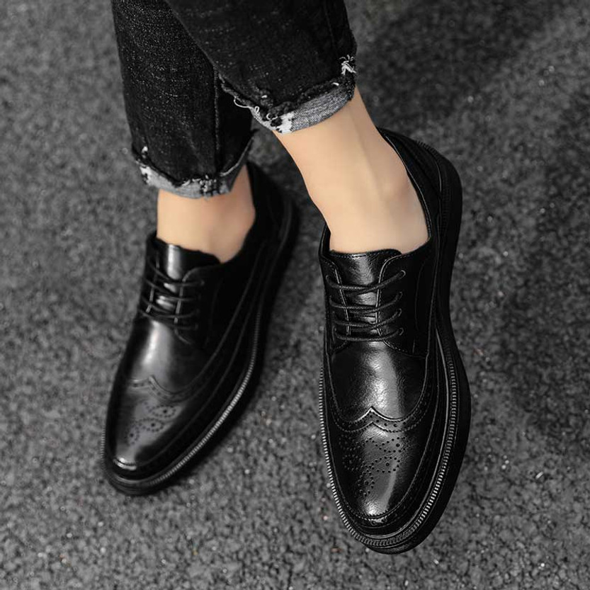 Black patent brogue derby dress shoe | Mens dress shoes online 2164MS