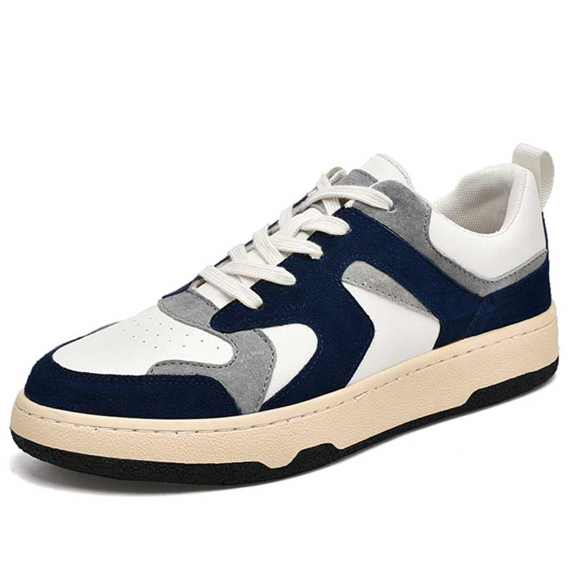 Men's navy grey casual lace up shoe sneaker 01