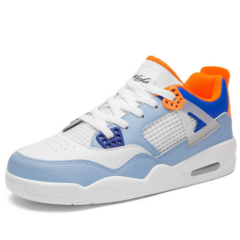 Men's blue check casual sport shoe sneaker 01
