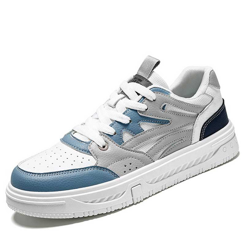 Men's white blue splicing accent casual shoe sneaker 01