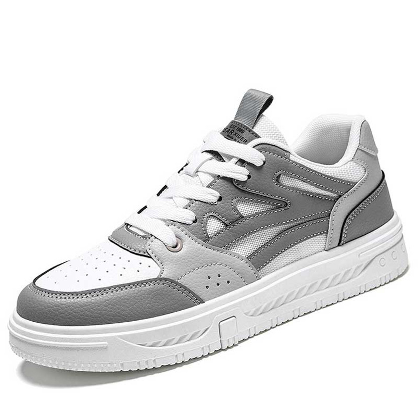 Men's white grey splicing accent casual shoe sneaker 01