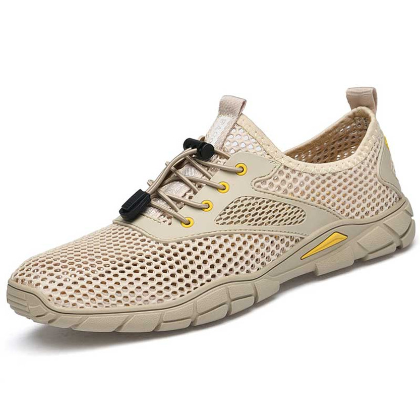 Men's brown mesh hollow out casual shoe sneaker 01