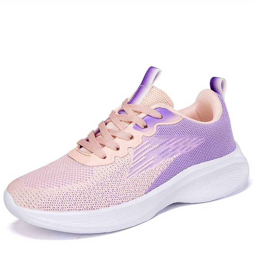 Women's purple flyknit stripe texture casual shoe sneaker 01